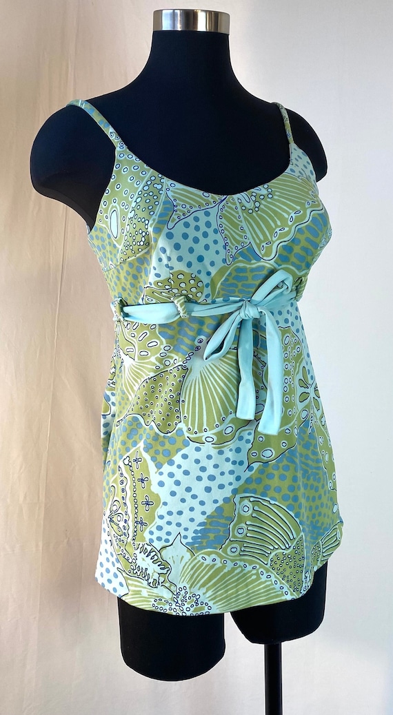 1960s Elizabeth Stewart aqua, lime, and cornflower