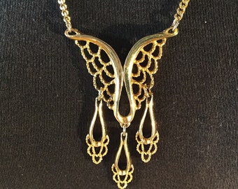 1960s goldtone "butterfly" pendant necklace