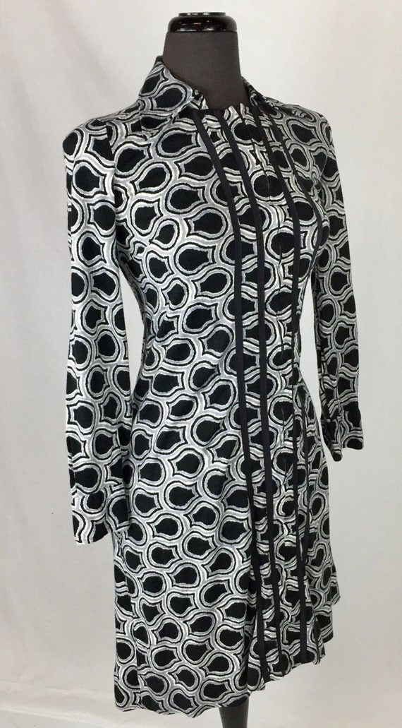 1970s Diane Von Fürstenberg  grey and black zip-fr