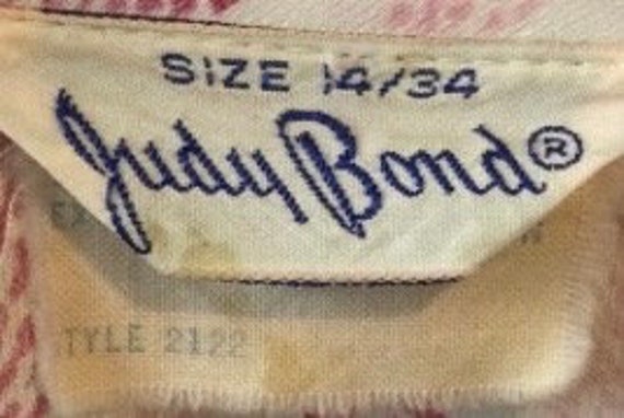 1960s Judy Bond white and burgundy short-sleeved … - image 6