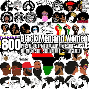 800 Black Men and Women PNG SVG Bundle File, African Black Collection, Black Queen Clipart  for Cricut, Silhouette Graphics, png SVG Vector