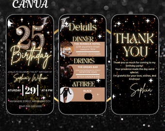 Video Birthday Party Invitation Editable | Animated Invite | Digital Invitation for Adults