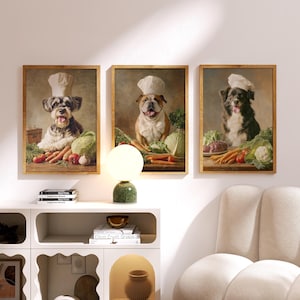 Custom Dog Portrait as Chef –Your Pet, But Make It a Chef ㅣ Kitchen Wall Art Printable ㅣ Funny  Digital Painting Gift ㅣCustom Chef Pet