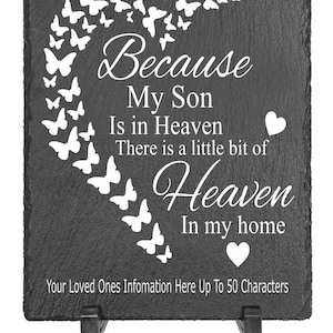 Engraved Slate Memorial Plaque, Personalized Remembrance (8x10)