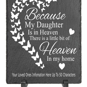Personalized Slate Memorial Plaque, Engraved Remembrance Gift (8&quot;x10&quot;)