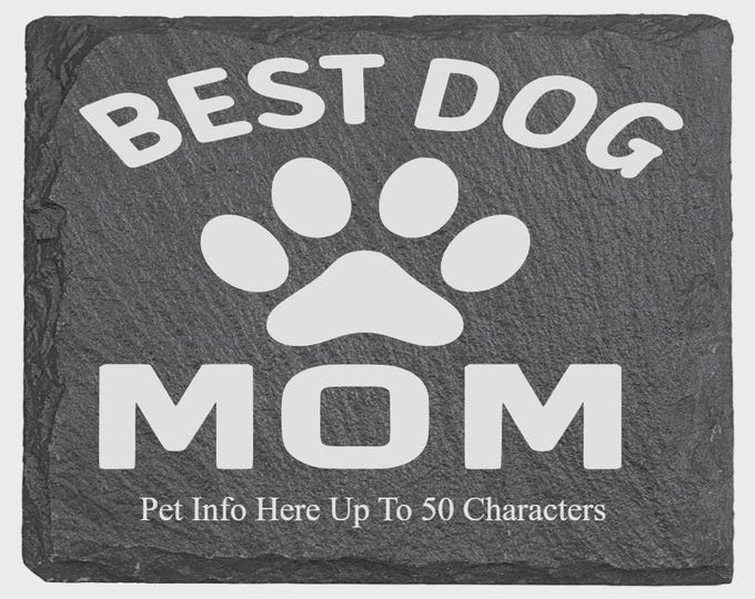 Featured listing image: Engraved Personalised Slate Pet Memorial Plaque 8" X 10" Engraved With Your Pets Information Up To 50 Characters With Plastic Feet