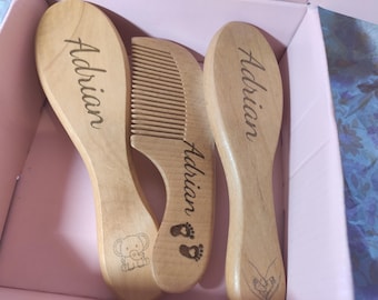 Personalized Baby Brush and Comb Set: Gentle Wooden Newborn Gift-baby shower gift