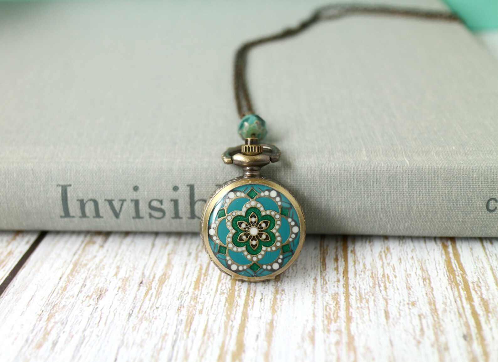 Floral Pocket Watch Necklace. Small Pocket Watch. Vintage Etsy