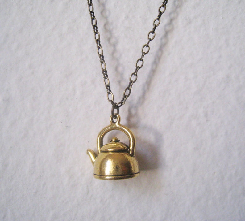 Antique Gold Teapot Necklace Etsy