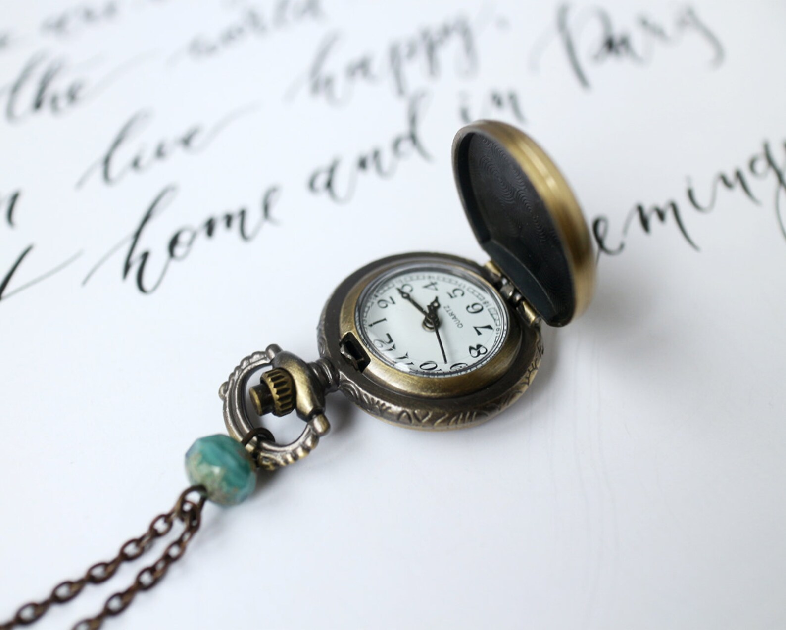 Floral Pocket Watch Necklace. Small Pocket Watch. Vintage Etsy