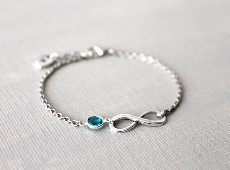 Infinity Bracelet. Infinity Link With Swarovski Birthstone Etsy