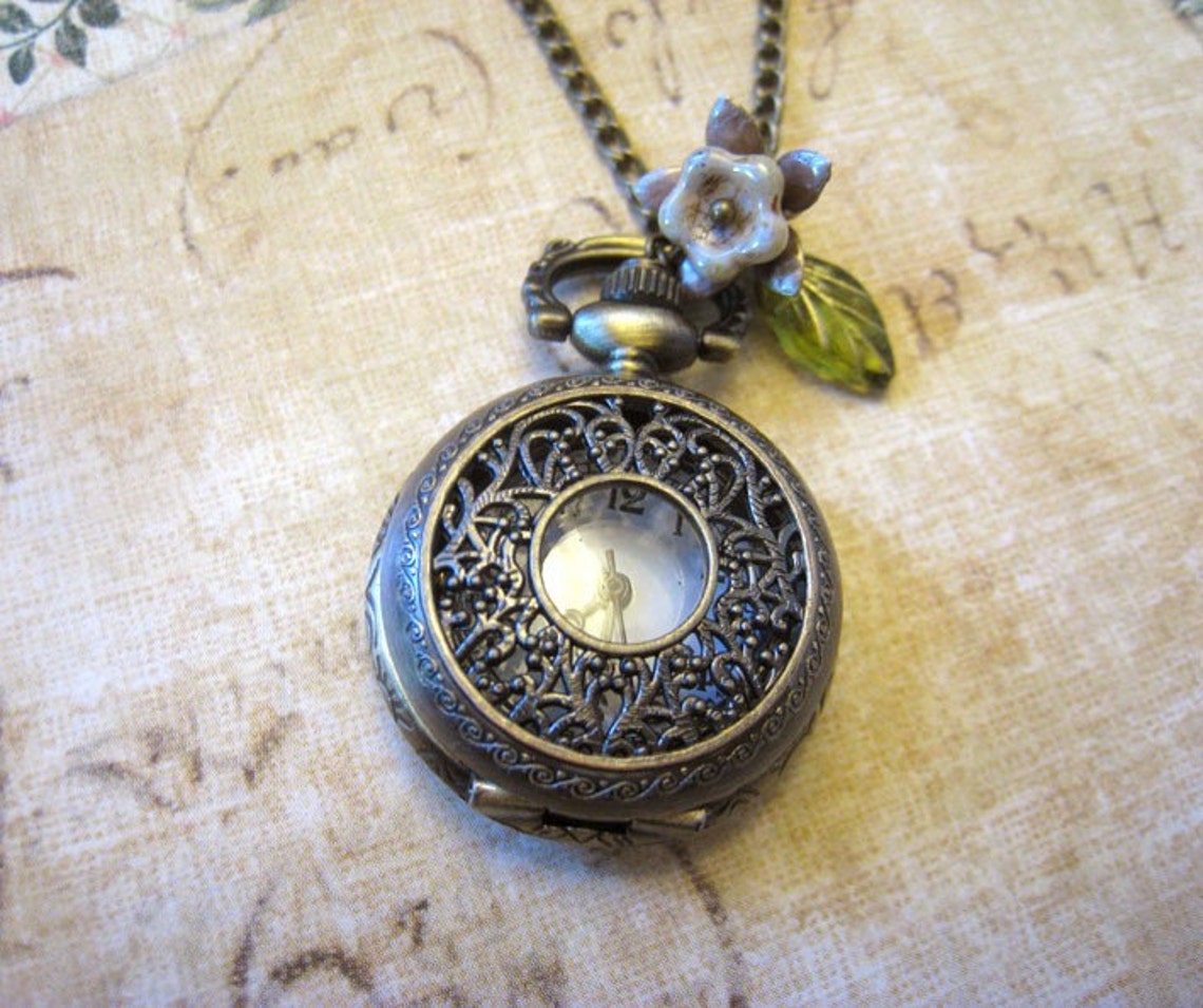 Pocket Watch Necklace. mini pocket wath necklace. vintage Etsy