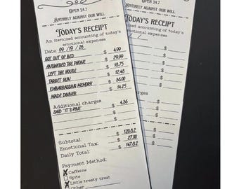 Today’s Receipt – Funny Emotional Expense Tracker | Printable Daily Check-In + Social Media Template | Digital Download