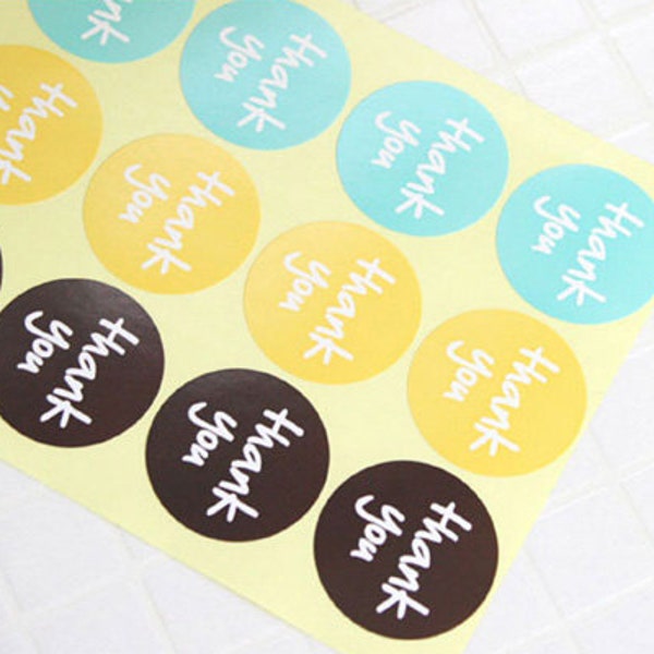 Round Thank you Lable Stickers  - 18 pcs