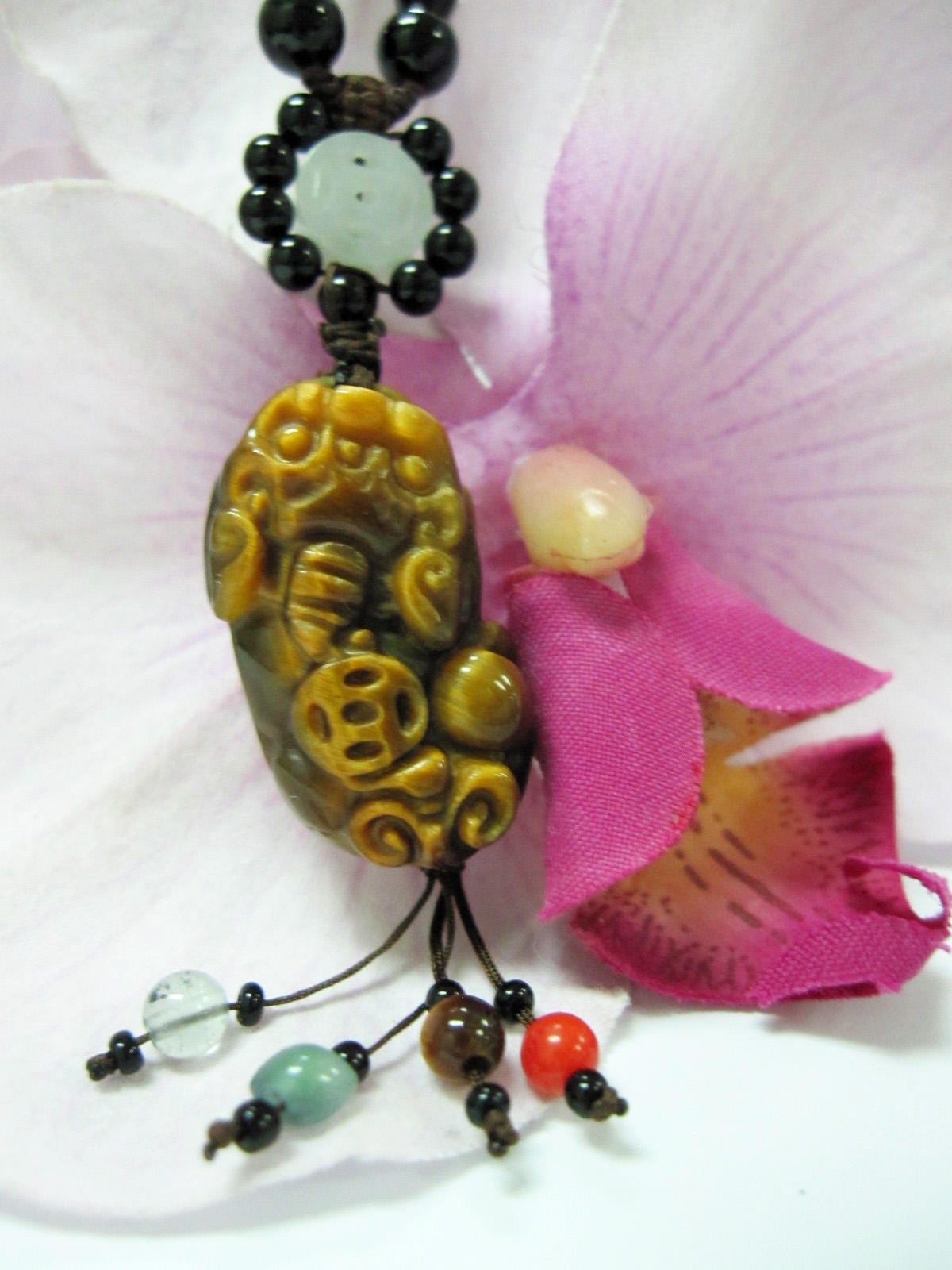 はち はち様オリジナル❗️❗️魔女の長❗️大魔女ペンダント✨ Certified Natural Smoky gray Jade carved Overlord Pi Xiu