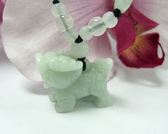Jade “Chinese Unicorn” Qilin/Kirin (麒麟) Good Luck Charm Necklace