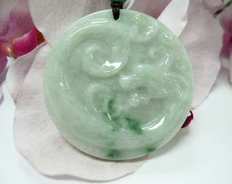 Jade Carved Dragon (long 龍  (long 龍, Japanese: ドラゴン Doragon) Good Luck Necklace