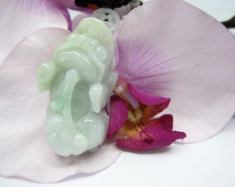 Jade Pixiu  招财貔貅 (Japanese : Hikyū) Good Luck Charm Necklace