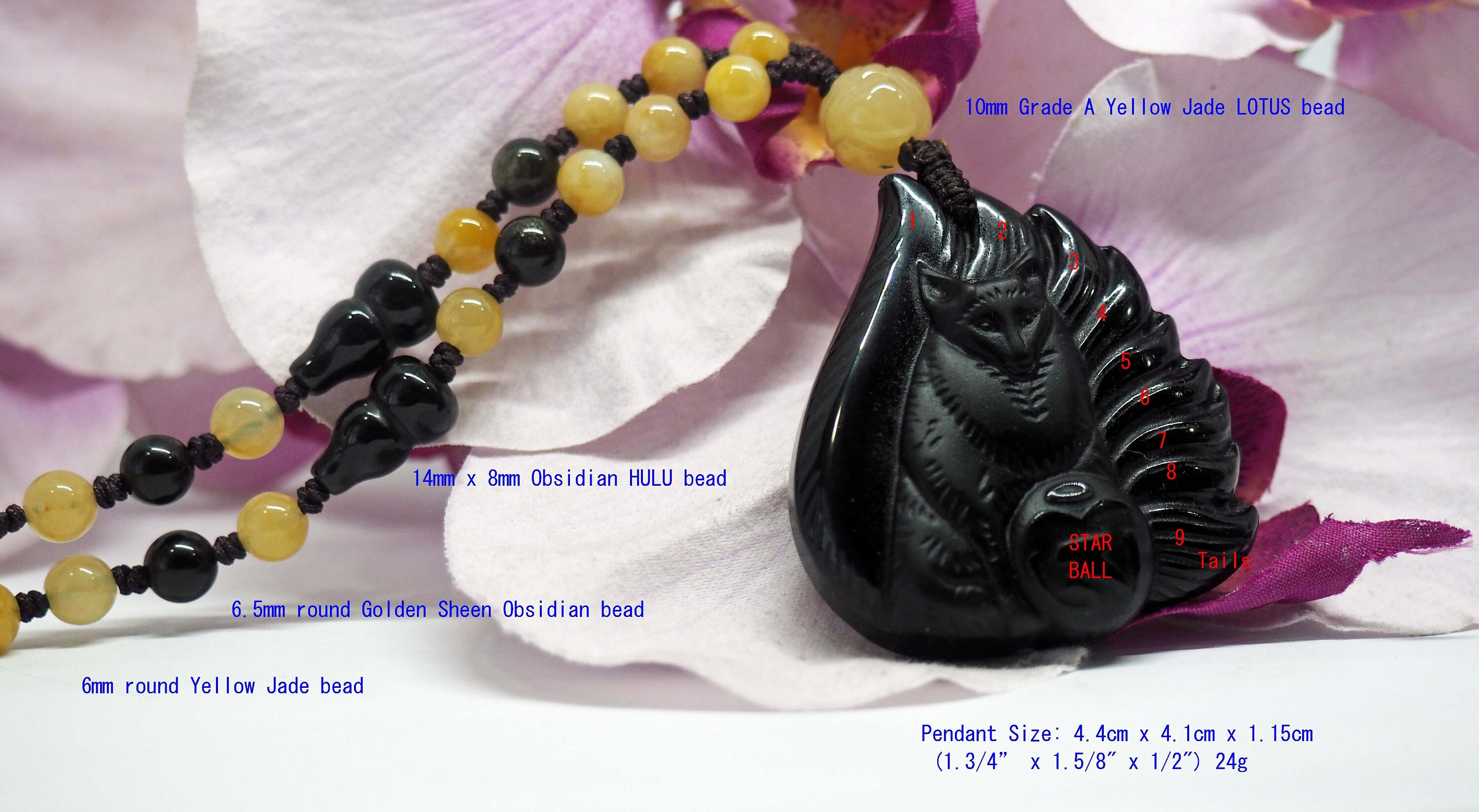 POWERFUL Obsidian Nine Tailed Fox With a STAR BALL 黑曜石九尾狐狸