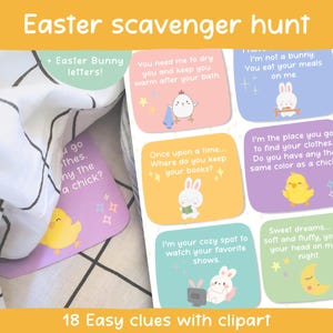 Easter Scavenger Hunt, Indoor Treasure Hunt for Kids, Easter Game for Pre-K & Kindergarten, Ages 2-6 Printable Activity, Hunt Clue image 1