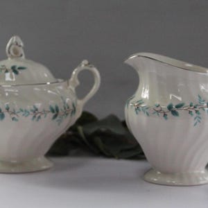 Myott Staffordshire &quot;Bluebell&quot; Sugar Bowl and Creamer