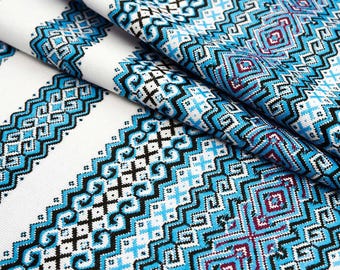 Gestickter Russchnyk, Ukraine-Russchnyk mit blauer Verzierung, Hochzeits-Russnyk, traditionelles Russchnyk, Baumwolltuch, gewebtes Russchnyk, handgemachtes Handtuch