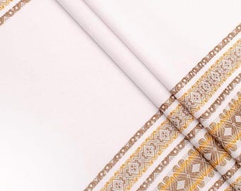 Rushnyk de Ucrania con adorno beige, rushnyk bordado, rushnyk de boda, rushnyk tradicional, toalla de algodón, rushnyk tejido, toalla hecha a mano