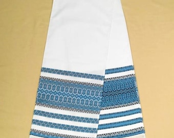 Gestickter Russchnyk, Ukraine-Russchnyk mit blauer Verzierung, Hochzeits-Russnyk, traditionelles Russchnyk, Baumwolltuch, gewebtes Russchnyk, handgemachtes Handtuch