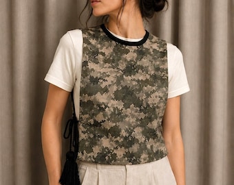 Colete feminino estilo militar, Jaqueta militar camuflada sem mangas, Colete ucraniano moderno, Kiptar