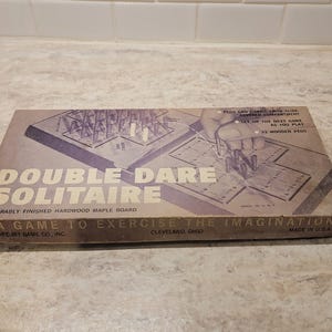 Vintage Solitaire Board Game, Double Dare Solitaire Board Game, Retro Board Games, 1970s Solitaire