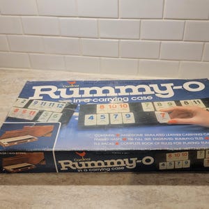 Gioco di tessere Rummy Kub vintage, gioco Rummy-O retrò, RummiKub anni &#39;70, nuovo, mai aperto, custodia in pelle, gioco da tavolo retrò