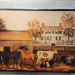 Vintage Springbok Jigsaw Puzzle, The Barnyard By Amzi Emmons Zeliff Artist, Retro Jigsaw Puzzle, Springbok 1973 Puzzle, 500 Piece Puzzle