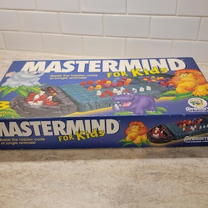 Vintage Mastermind For Kids Board Game, Break The Hidden Code For Jungle Animals, Pressman 1995 MASTERMIND For Kids Game