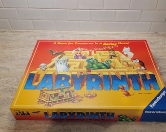 Labyrinth Ravensburger Fantasy Moving Maze Board Game, Vintage Labyrinth Board Game, Maze Treasure Hunt Game
