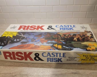 Vintage 1990 Risiko und Schlossrisiko Brettspiel, Parker Brothers Risiko Brettspiel, Vintage Brettspiele