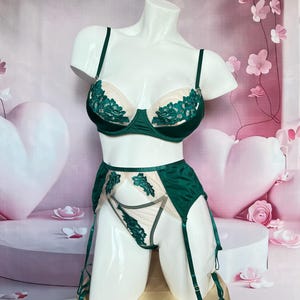 Mesh embroidered lingerie set,Floral elegant lingerie,Wedding lingerie,Honeymoon lingerie,Gift for her