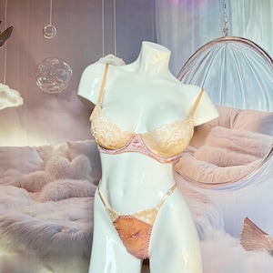 Floral embroidered lingerie set,Lace lingerie,Wedding lingerie,Honeymoon lingerie,Gift for her