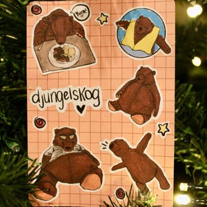 IKEA Djungelskog Bear- Stationery Sticker Sheet