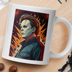Halloween Michael Myers Holiday Seasonal Gift Birthday Present White glossy Coffee mug