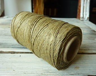 taupe  natural linen cord.linen thread for jewelry.linen twine macrame .linen kniting.waxed linen rope .cord 210 yards
