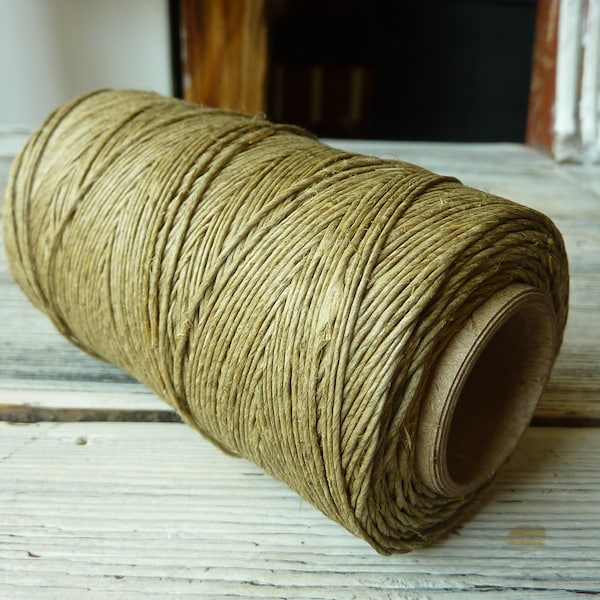 taupe  natural linen cord.linen thread for jewelry.linen twine macrame .linen kniting.waxed linen rope .cord 210 yards