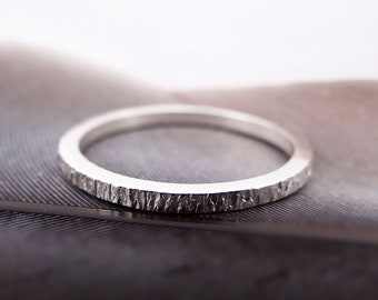 Silver Woodgrain Ring