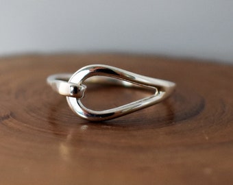 Handmade Recycled Sterling Silver Loop Ring – Modern Sculptural Band