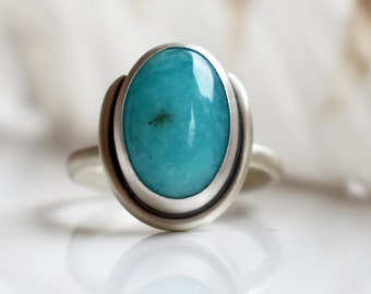 Peruvian Amazonite Ring in Sterling Silver