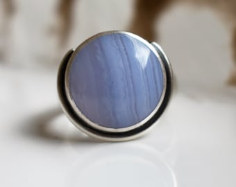 Blue Lace Agate and Sterling Silver Ring