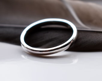 Handmade Recycled Sterling Silver Ring – Classic Wedding Band