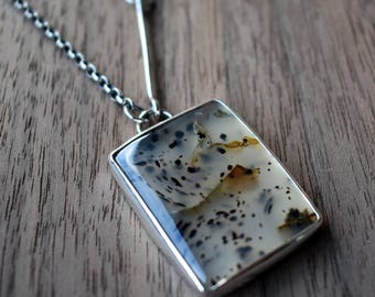 Montana Agate Pendant Necklace Handmade in Recycled Sterling Silver