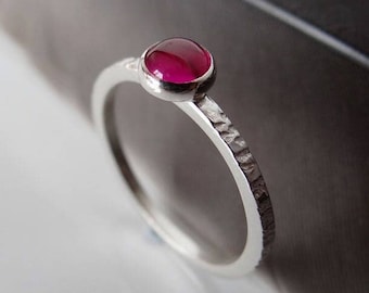 Ruby Ring in Sterling Silver