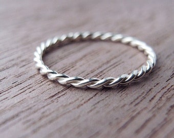 Twist Ring in Recycled Sterling Silver - Twisted Ring Band - Eternity Ring - Infinity Ring - Handmade Gift