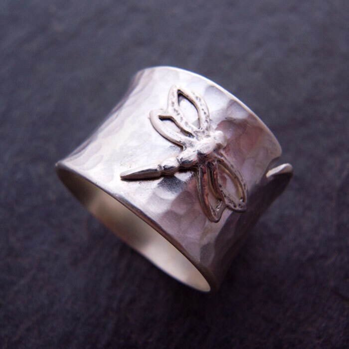 Sterling Silver Dragonfly ring | Etsy